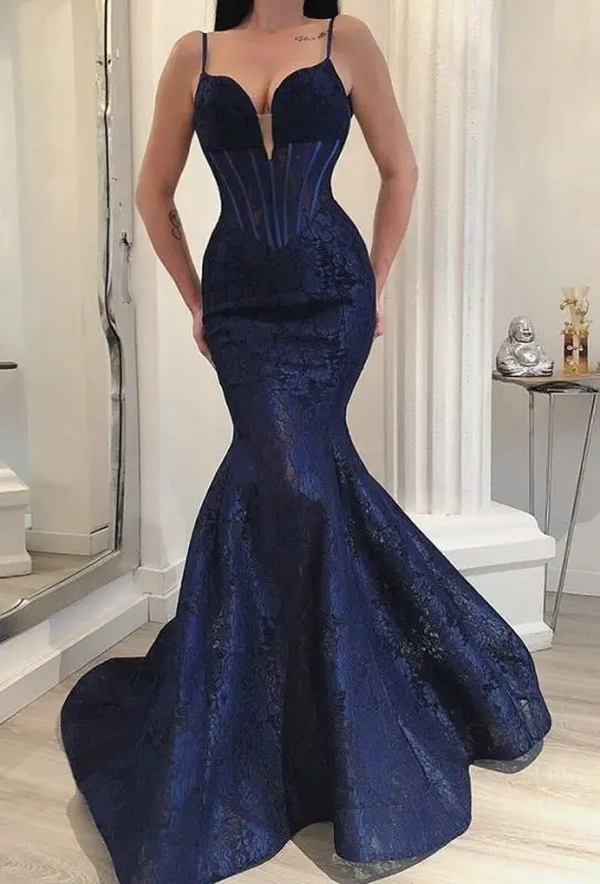 Dark Navy Evening Dresses Mermaid V-neck Lace Backless Plus Size Long Evening Gown Prom Dresses Robe De Soiree
Dark Navy Evening Dresses Mermaid V-neck Lace Backless Plus Size Long Evening Gown Prom Dresses Robe De Soiree