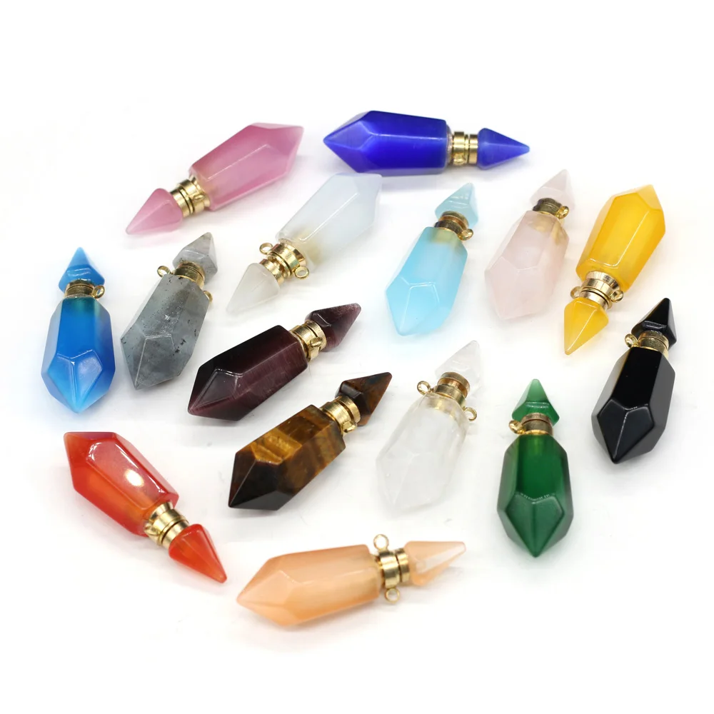Fashion Hexagon Perfume Bottle Pendant Natural Stone Onyx Crystal Essential Oil Diffuser Connector for Jewelry Making Necklace
Fashion Hexagon Perfume Bottle Pendant Natural Stone Onyx Crystal Essential Oil Diffuser Connector for Jewelry Making Necklace