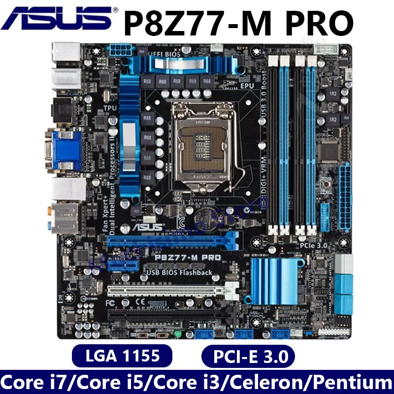 Материнская плата Asus P8Z77-M PRO LGA 1155 Core i7 i5 i3 Celeron Pentium материнская DDR3 32 ГБ для