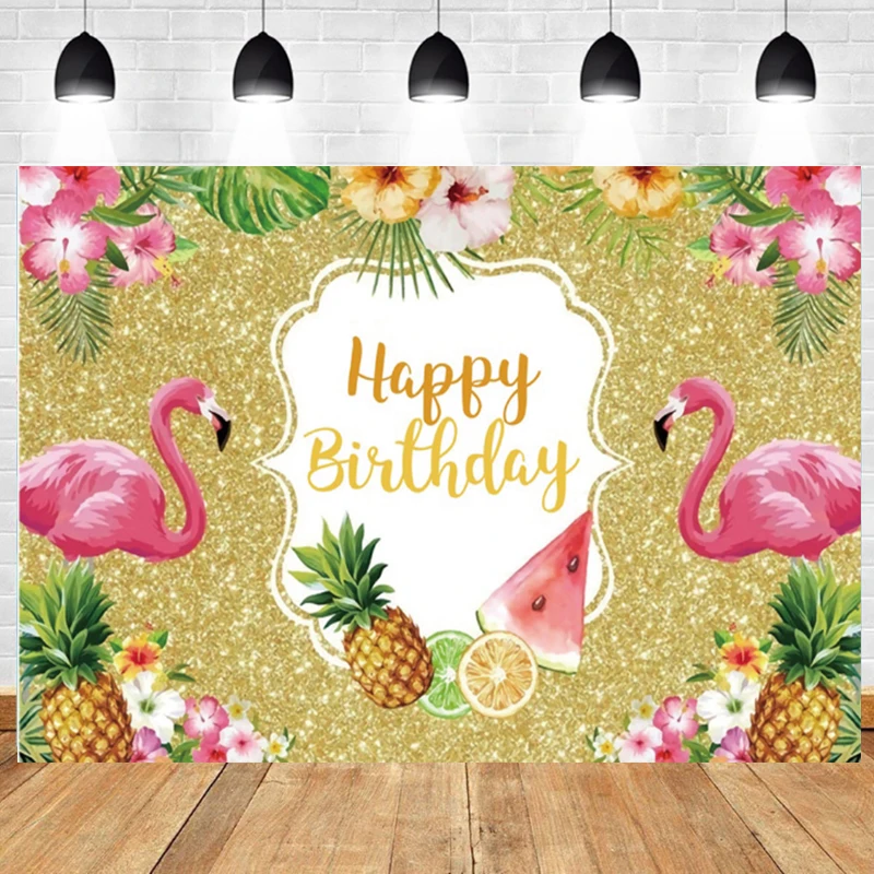 Gold Pink Flamingo Birthday Backdrop Summer Hawaiian Fruit Photography Background Flower Baby Shower Cake Banner Custom Studio
Gold Pink Flamingo Birthday Backdrop Summer Hawaiian Fruit Photography Background Flower Baby Shower Cake Banner Custom Studio