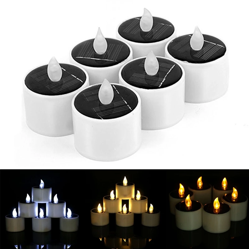 6 Pcs/Box Solar Powered Candle Light Flameless Simulation Electronic Candle Lamp W0YC
6 Pcs/Box Solar Powered Candle Light Flameless Simulation Electronic Candle Lamp W0YC