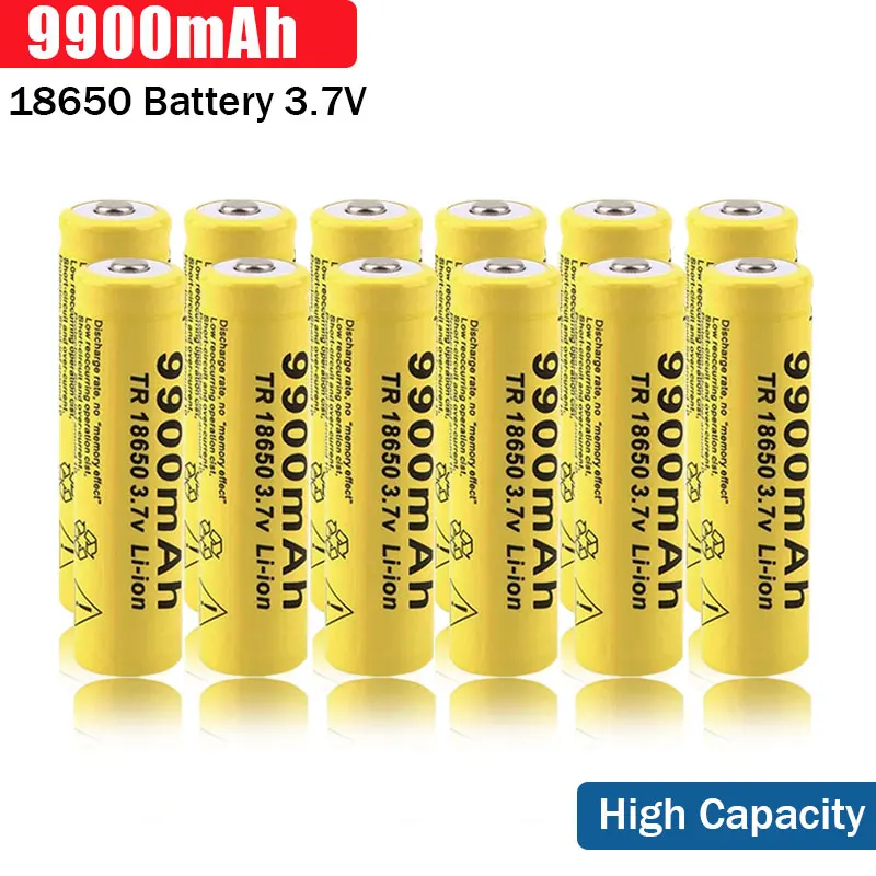 High Capacity 1-20PCS 9900mah 18650 Rechargeable Battery 18650 3.7V Rechargeable Lithium Battery For Flashlight Battery Pack
High Capacity 1-20PCS 9900mah 18650 Rechargeable Battery 18650 3.7V Rechargeable Lithium Battery For Flashlight Battery Pack