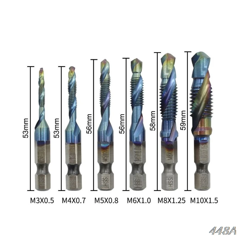 6 Pcs Hex Shank Sets HSS Metric Thread Tap Hand Drill Bits Spiral Screw Taps New 2020
6 Pcs Hex Shank Sets HSS Metric Thread Tap Hand Drill Bits Spiral Screw Taps New 2020