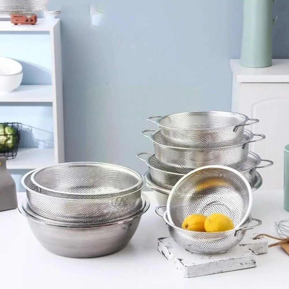 Steel Drain Basket Colander Fruit Rice Vegetable Washing Basket Handle With Strainer Kitchen Storage Tools Drainer I3N3
Steel Drain Basket Colander Fruit Rice Vegetable Washing Basket Handle With Strainer Kitchen Storage Tools Drainer I3N3