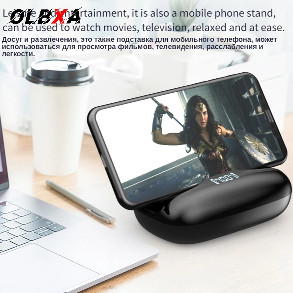 OLBXA 2020 Color Matching Power Bank Tws 5.0 Bluetooth Headset Led Display Wireless Headset Noise Reduction Earbuds Hifi Stereo
OLBXA 2020 Color Matching Power Bank Tws 5.0 Bluetooth Headset Led Display Wireless Headset Noise Reduction Earbuds Hifi Stereo