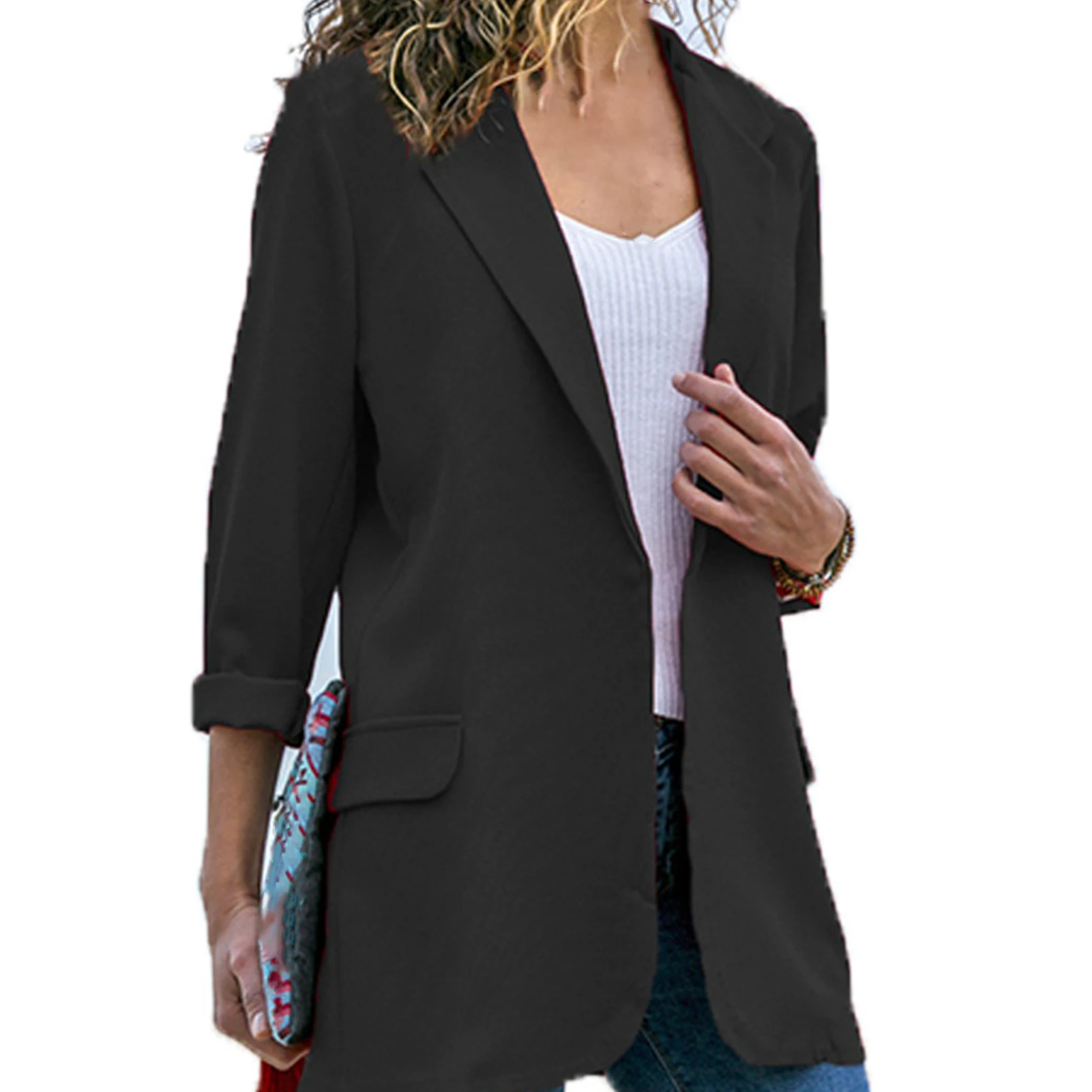 Fashion Women Blazer Suit Coat Long Sleeve Solid Color Office Jacket Outerwear 
Fashion Women Blazer Suit Coat Long Sleeve Solid Color Office Jacket Outerwear
