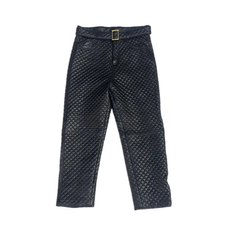 Leather pants female was thin leather pants with belt Real leather pants diamond Splicing thicker warm Genuine sheep
Leather pants female was thin leather pants with belt Real leather pants diamond Splicing thicker warm Genuine sheep