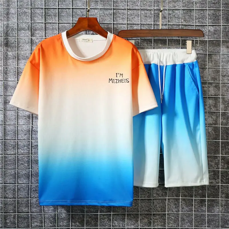 2020 Summer Sports Short Sleeve Men Korean Fashion Suit Man Net Red Changing Color Handsome Ice Silk t-Shirt Set
2020 Summer Sports Short Sleeve Men Korean Fashion Suit Man Net Red Changing Color Handsome Ice Silk t-Shirt Set