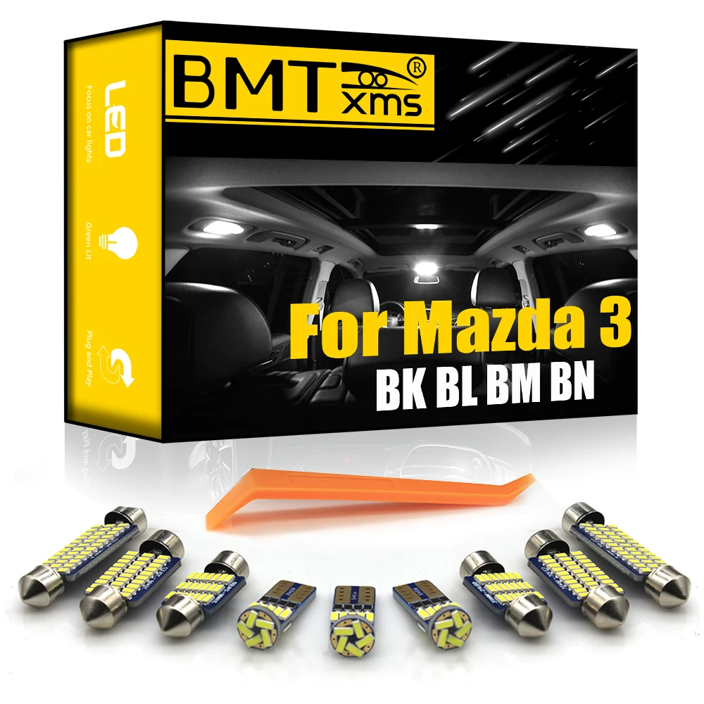 

BMTxms Canbus для Mazda 3 BK BL BM BN 2004-2020, Автомобильный светодиодный внутренний купол, карта, багажник, обновленный комплект, автомобильные аксессуары ...