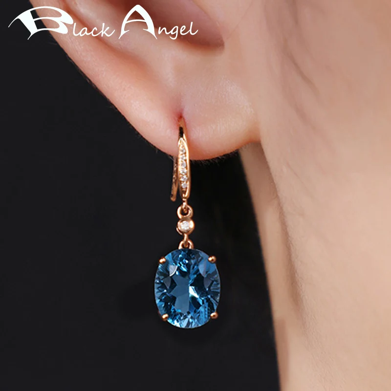 BLACK ANGEL 2020 New Fashion Exquisite Blue Topaz Sapphire Gemstone 925 Sterling Silver Drop Earrings for Women Wedding Jewelry
BLACK ANGEL 2020 New Fashion Exquisite Blue Topaz Sapphire Gemstone 925 Sterling Silver Drop Earrings for Women Wedding Jewelry