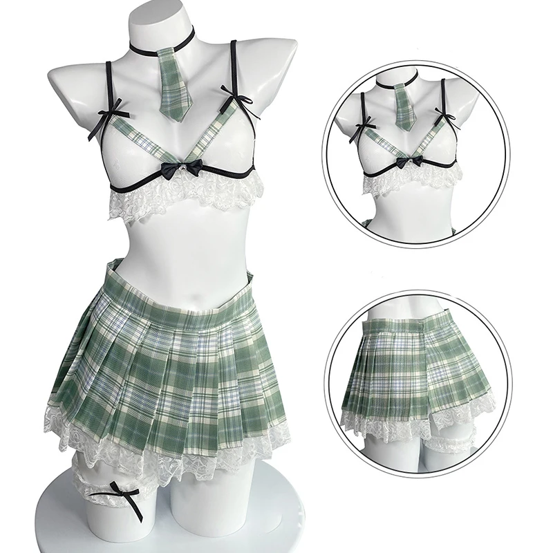 Exotic Women's Erotic Lingerie Sexy Lace Perspective Sweet Bow Underwear Suit Japanese JK Sailor Student Cosplay Uniform
Exotic Women's Erotic Lingerie Sexy Lace Perspective Sweet Bow Underwear Suit Japanese JK Sailor Student Cosplay Uniform