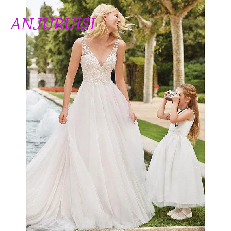 ANJURUISI Cheap Boho Wedding Dress 2019 V Neck Backless Appliques Lace A Line Tulle Vintage Bride Dress Sexy Beach Wedding Gown
ANJURUISI Cheap Boho Wedding Dress 2019 V Neck Backless Appliques Lace A Line Tulle Vintage Bride Dress Sexy Beach Wedding Gown
