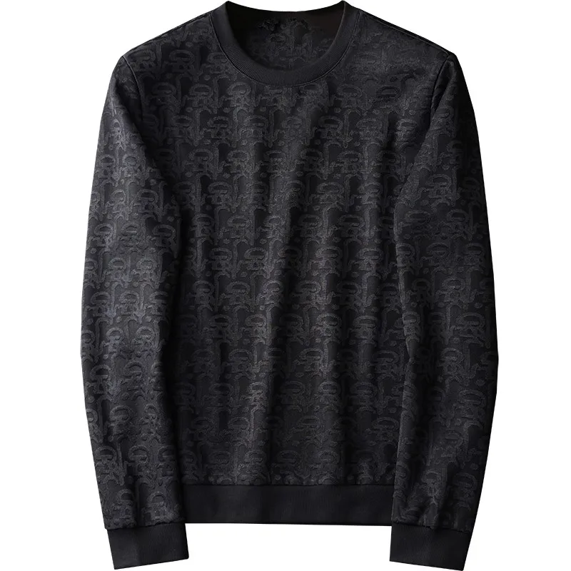 

Yarn Jacquard Dyed Sweatshirt Male High Quality Round Collar Geometry Casual Mens Hoodies Plus Size 4xl Hoodies Men