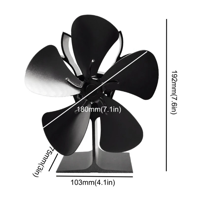5 Blades Heat Powered Stove Fan Fireplace Fuel Saving Quiet Ecofan Efficient for Wood Log Burner Heater 85DA
5 Blades Heat Powered Stove Fan Fireplace Fuel Saving Quiet Ecofan Efficient for Wood Log Burner Heater 85DA