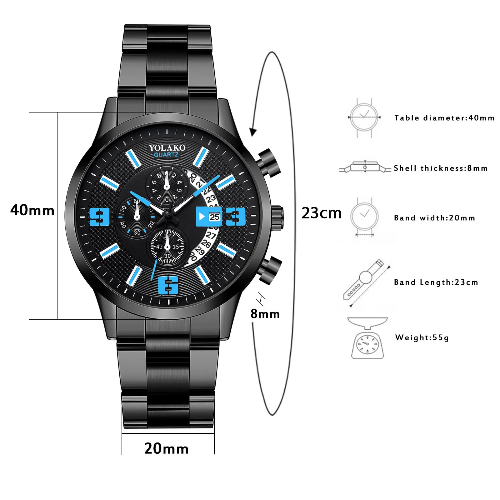 Luxury Watches Men's Casual Fashion Quartz Stainless Steel Strap Watch Analog Watch Sports Clock Watches Business Reloj Hombre
Luxury Watches Men's Casual Fashion Quartz Stainless Steel Strap Watch Analog Watch Sports Clock Watches Business Reloj Hombre