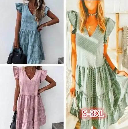 2022 Women New Summer Sundress Casual Ruffles Sleeves V-neck Dot Boho Party Vestidos Elegant Mini Dresses Fashion Vestidos
2022 Women New Summer Sundress Casual Ruffles Sleeves V-neck Dot Boho Party Vestidos Elegant Mini Dresses Fashion Vestidos