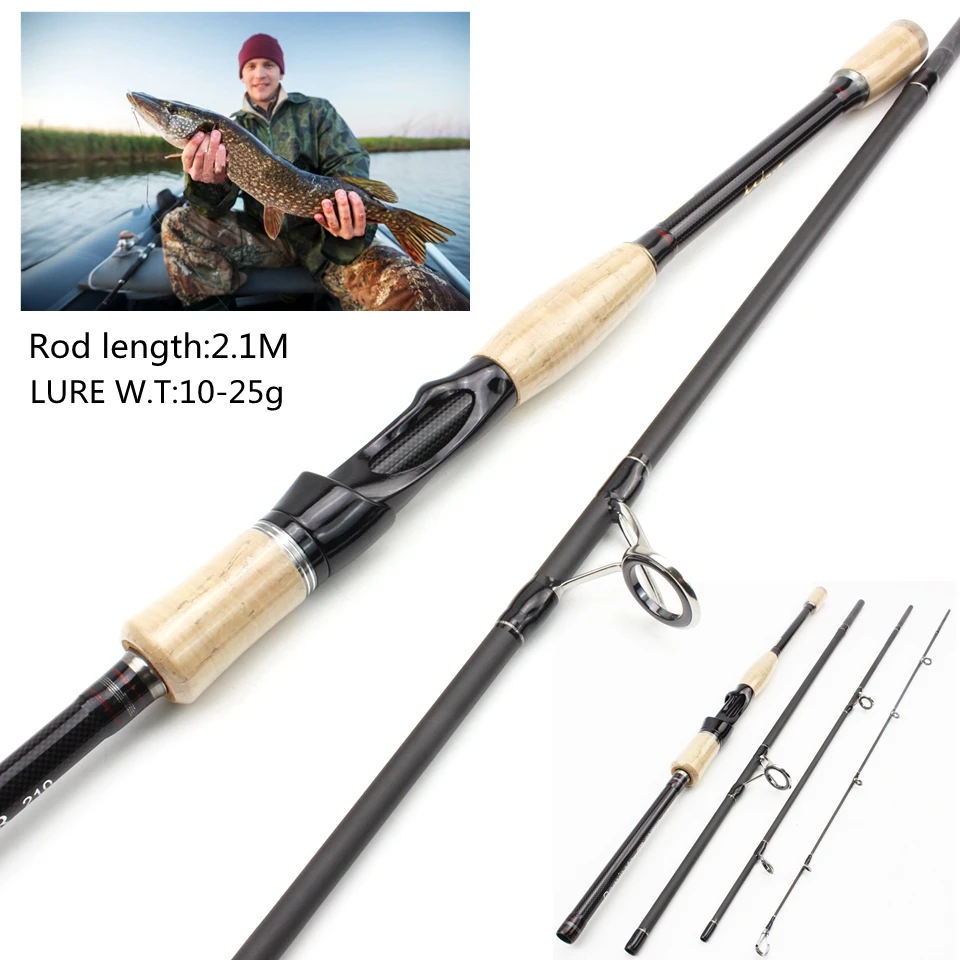2.1M Portable Rod Carbon Fiber M Power Spinning Casting Lure Rods 4 Sections Trout lure fishing Travel Sea boat fishing Tackle
2.1M Portable Rod Carbon Fiber M Power Spinning Casting Lure Rods 4 Sections Trout lure fishing Travel Sea boat fishing Tackle
