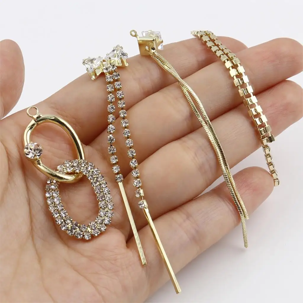 Fashion Gold Color Metal Pendants Oval Long Tassel Rhinestone Women DIY Making Drop Earrings For Wedding Party Jewelry Gift,2PCs
Fashion Gold Color Metal Pendants Oval Long Tassel Rhinestone Women DIY Making Drop Earrings For Wedding Party Jewelry Gift,2PCs