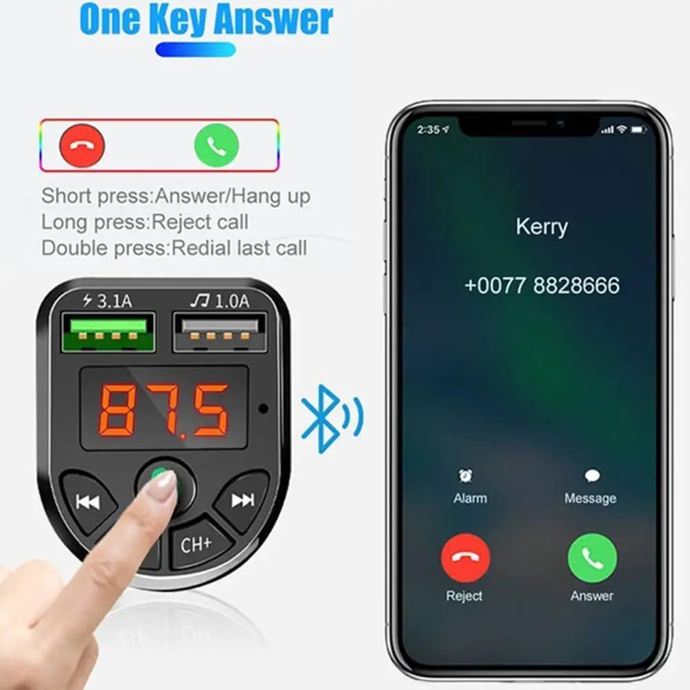 Wireless Bluetooth Handsfree Car Kit FM Transmitter Receiver MP3 LCD Player Audio Dual USB Charger Kit Car Accessories
Wireless Bluetooth Handsfree Car Kit FM Transmitter Receiver MP3 LCD Player Audio Dual USB Charger Kit Car Accessories