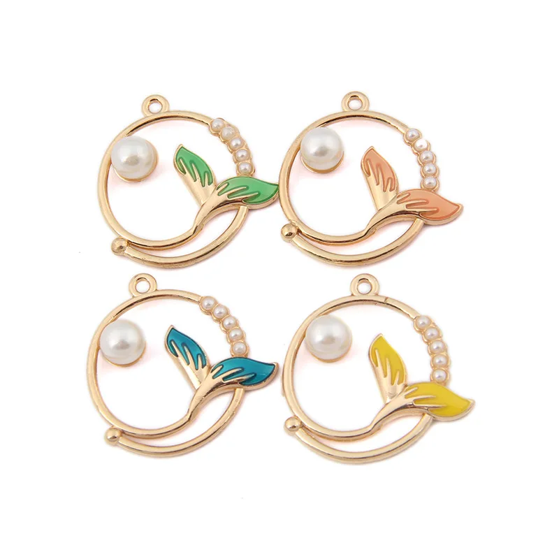 10pcs/Lot DIY Jewelry Alloy Accessories Oil Dripping Pearl Fishtail Bracelet Necklace Earrings Key Chain Materials 
10pcs/Lot DIY Jewelry Alloy Accessories Oil Dripping Pearl Fishtail Bracelet Necklace Earrings Key Chain Materials