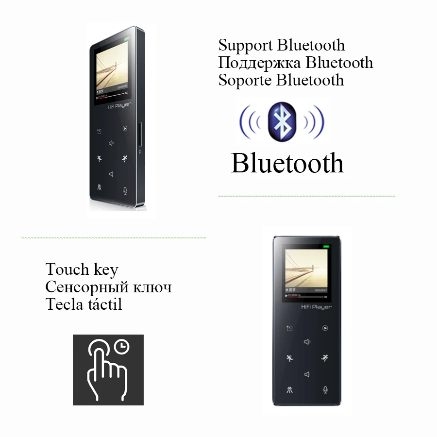 Mp3-плеер плеер с Bluetooth Сенсорный экран 32 Гб электронной книгой чтение FM радио