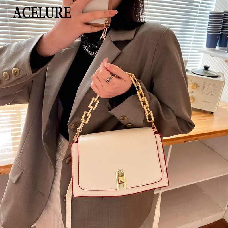 ACELURE Simple Style Fashion Small Shoulder Crossbody Bags Women Metal Chain Mini Handbags Solid Color PU Leather Purse Bag Flap
ACELURE Simple Style Fashion Small Shoulder Crossbody Bags Women Metal Chain Mini Handbags Solid Color PU Leather Purse Bag Flap