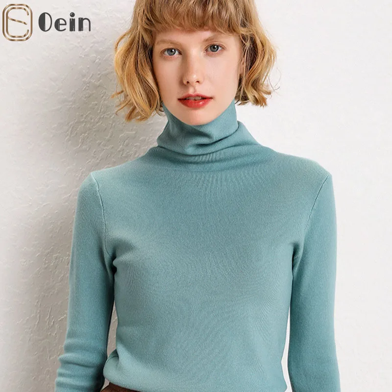 Oein Knitted Turtleneck Women's Sweater Oversize Long Sleeve Autumn Winter Warm Ladies Sweaters Solid All-match Top Female Jumpe
Oein Knitted Turtleneck Women's Sweater Oversize Long Sleeve Autumn Winter Warm Ladies Sweaters Solid All-match Top Female Jumpe