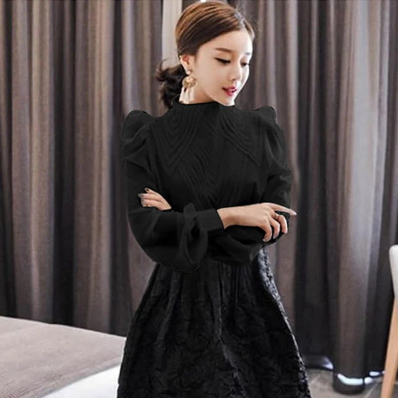 New Autumn Korean Style Chiffon Shirt Women Puff Sleeve Sunscreen Top Chic Elegant Multi-layer Pleated Stand Collar Blouse
New Autumn Korean Style Chiffon Shirt Women Puff Sleeve Sunscreen Top Chic Elegant Multi-layer Pleated Stand Collar Blouse