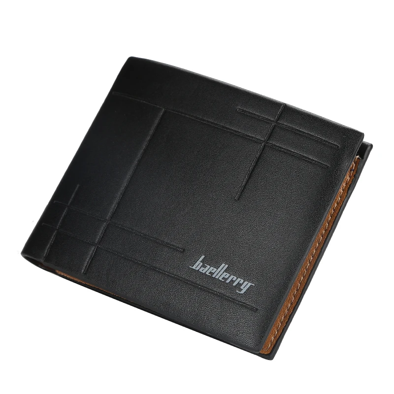 

Men's Wallet Short Leather Passport Cover Business Causal Cash Credit Card Holder Slim Solid Threefold Wallet Coin Purse for Men