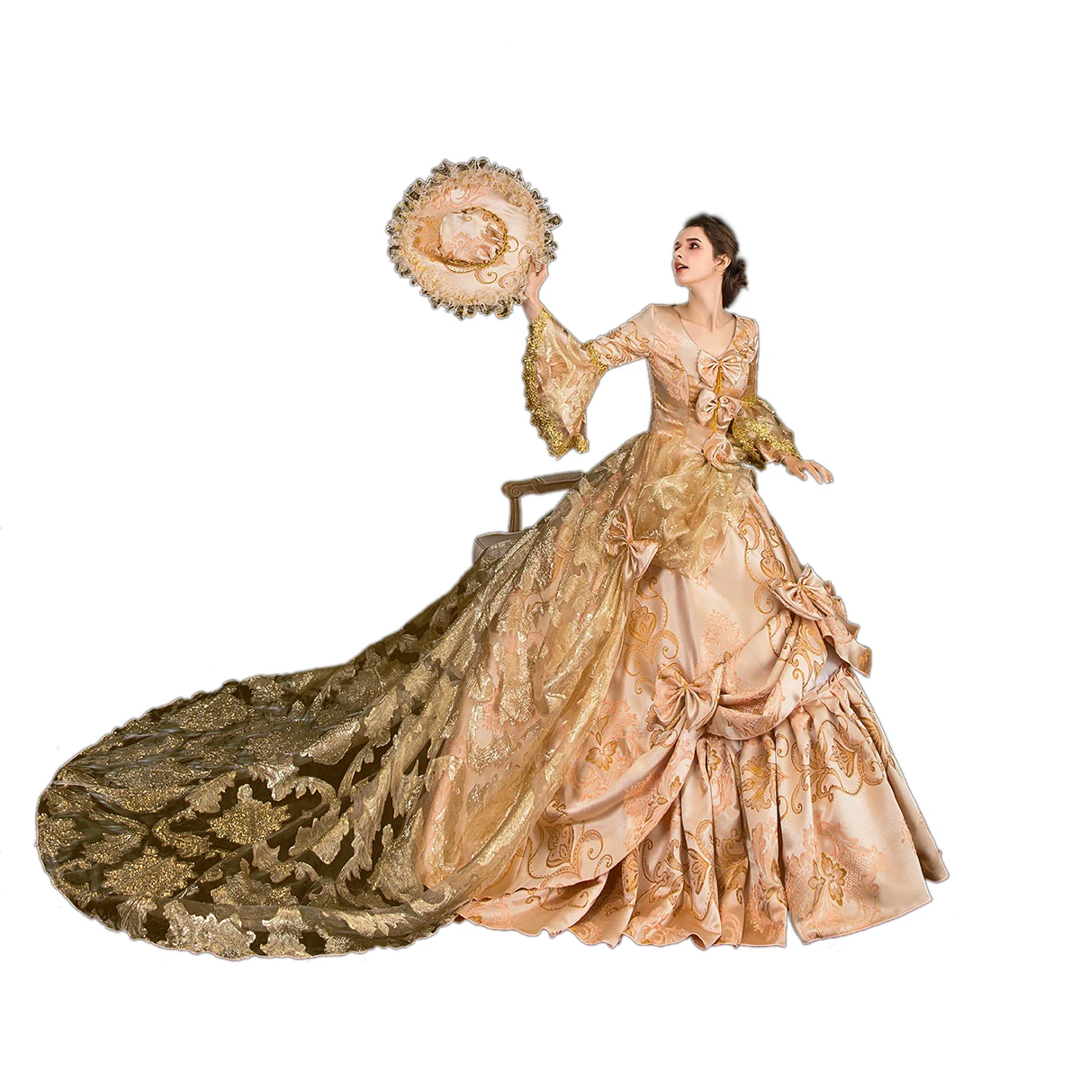 

Rococo Golden court suit British noble princess costume party masquerade party Annual Meeting Drama Studio Victorian dress