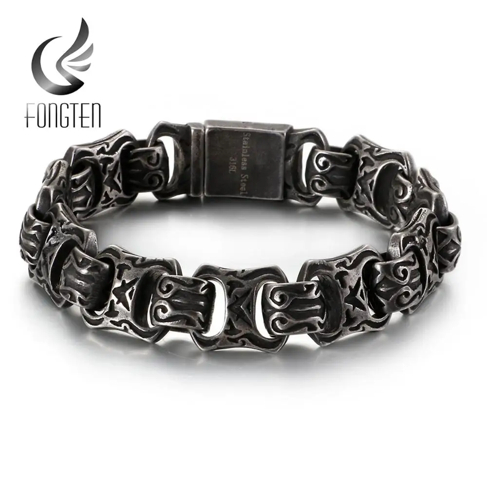 Fongten Vintage Square Bead Bracelet Black Stainless Steel Punk Bangle Cuff Designer Charms Bracelets For Men Jewelry
Fongten Vintage Square Bead Bracelet Black Stainless Steel Punk Bangle Cuff Designer Charms Bracelets For Men Jewelry