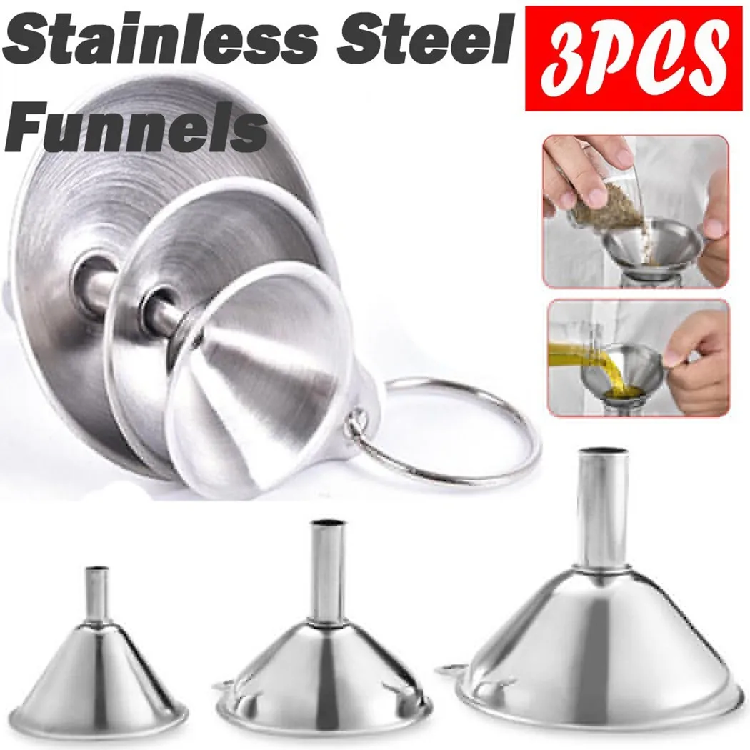 3PCS Stainless Steel Funnels Canning Detachable Strainer Filter Mini Funnel In Stock Drop Shipping
3PCS Stainless Steel Funnels Canning Detachable Strainer Filter Mini Funnel In Stock Drop Shipping