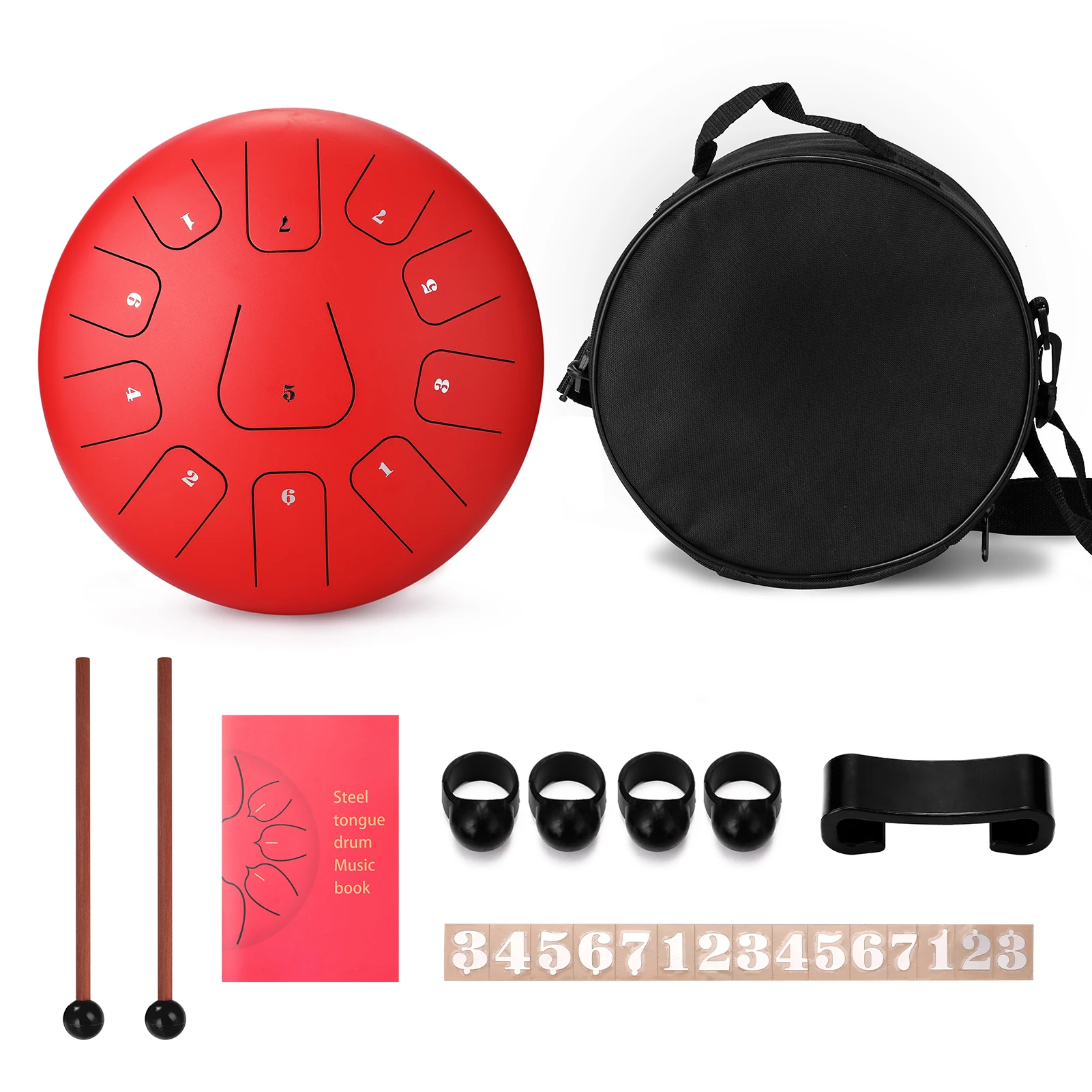 12 inch 11-Tone Steel Tongue Drum Hand Pan Drums with Drumsticks Percussion Musical Instruments
12 inch 11-Tone Steel Tongue Drum Hand Pan Drums with Drumsticks Percussion Musical Instruments