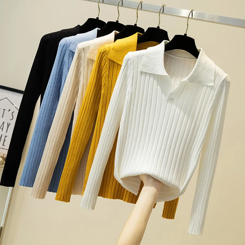 Korean Turn-Collar V Neck Sweater Knitted Sweaters 2020 Winter Tops For Women Pullover Jumper Pull Femme Truien Dames Autumn
Korean Turn-Collar V Neck Sweater Knitted Sweaters 2020 Winter Tops For Women Pullover Jumper Pull Femme Truien Dames Autumn