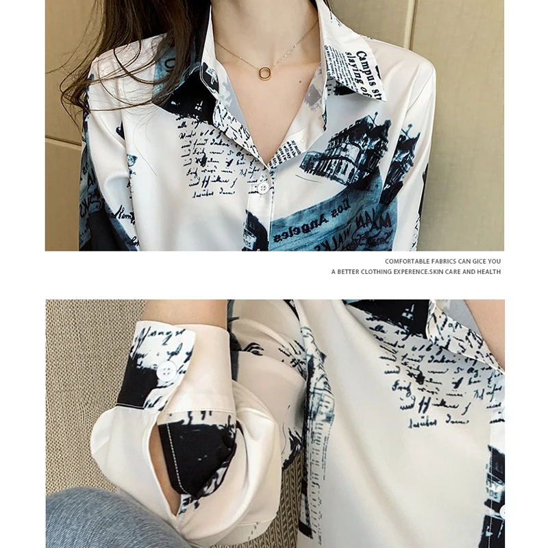 Printed Temperament Shirts 2021 Spring New Korean Style Retro Chiffon Loose Tops Female Long Sleeve Fashion Polo Collar Blouses
Printed Temperament Shirts 2021 Spring New Korean Style Retro Chiffon Loose Tops Female Long Sleeve Fashion Polo Collar Blouses