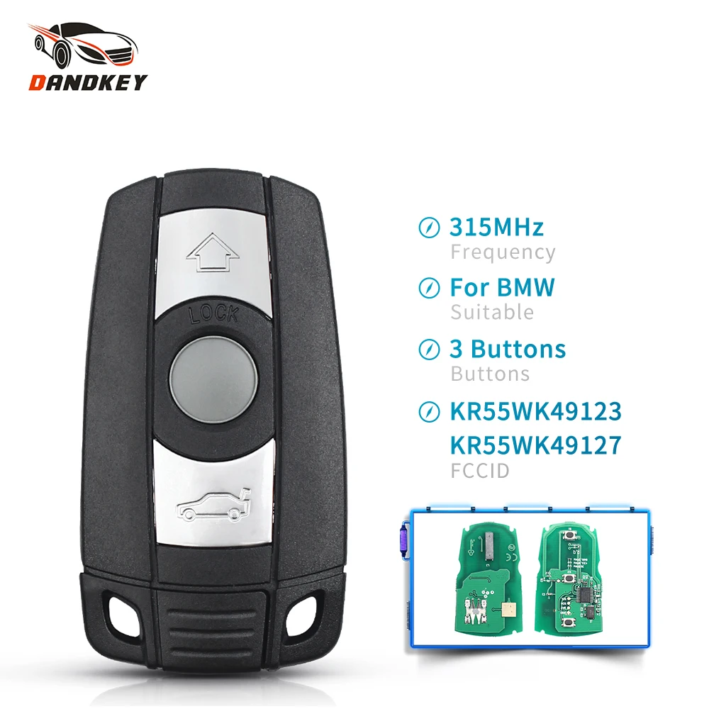 Дистанционный Автомобильный ключ Dandkey KR55WK49123, 3 кнопки 315 МГц для BMW 3 5 серии 323 325 328 330 525 528 530 550 545 550 2006-2011
Дистанционный Автомобильный ключ Dandkey KR55WK49123, 3 кнопки 315 МГц для BMW 3 5 серии 323 325 328 330 525 528 530 550 545 550 2006-2011
