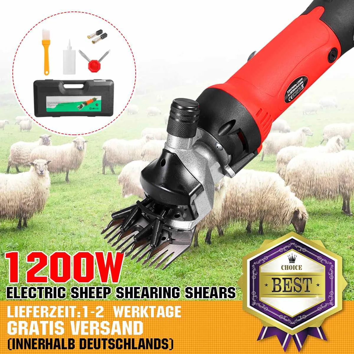 1200W 6 speed 9/13 Teeth Electric Sheep Pet Hair Clipper Shearing Kit Shear Wool Cut Goat Pet Animal Shearing Supplies Cutter
1200W 6 speed 9/13 Teeth Electric Sheep Pet Hair Clipper Shearing Kit Shear Wool Cut Goat Pet Animal Shearing Supplies Cutter