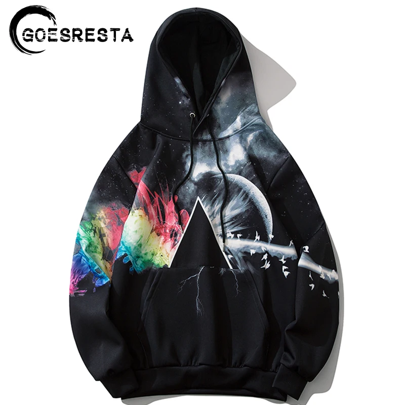 Осенняя новинка, мужская толстовка Goesresta в стиле хип-хоп, повседневный пуловер большого размера с изображением вселенной радуги, уличная од... 
Осенняя новинка, мужская толстовка Goesresta в стиле хип-хоп, повседневный пуловер большого размера с изображением вселенной радуги, уличная од...