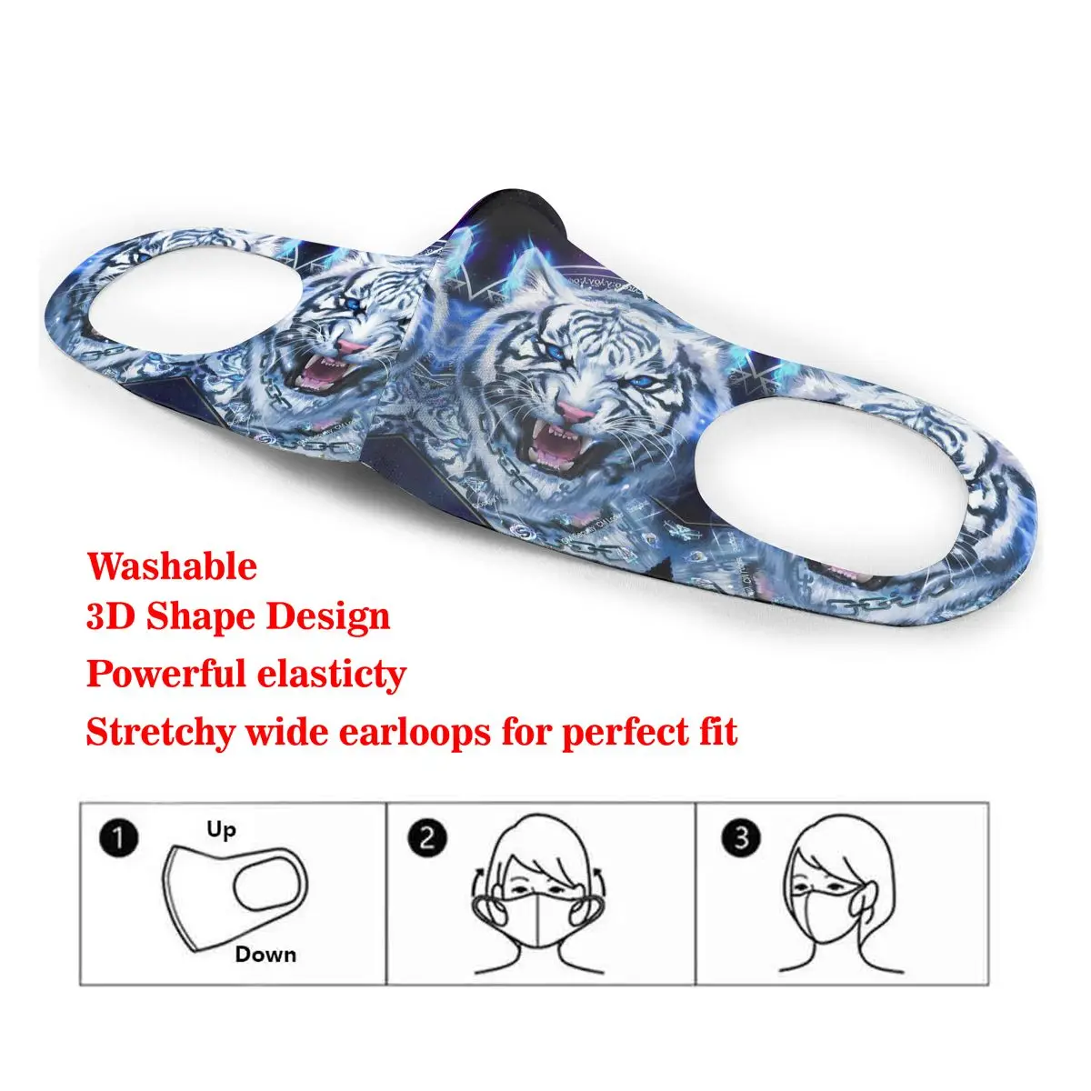 Dust Mask White Tiger Mouth Face Mask for Adult Kids Windproof Washable Reusable
Dust Mask White Tiger Mouth Face Mask for Adult Kids Windproof Washable Reusable