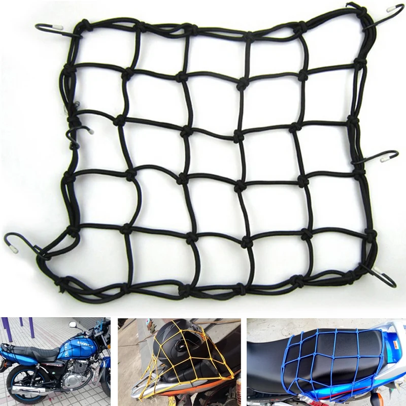 

40*40Cm Helmet Holder Luggage Net Tank Mesh Atv Bike Cargo Bungee For Yamaha Exciter 150 Ktm 50Cc Honda Shadow Vt 1100 Bmw K100