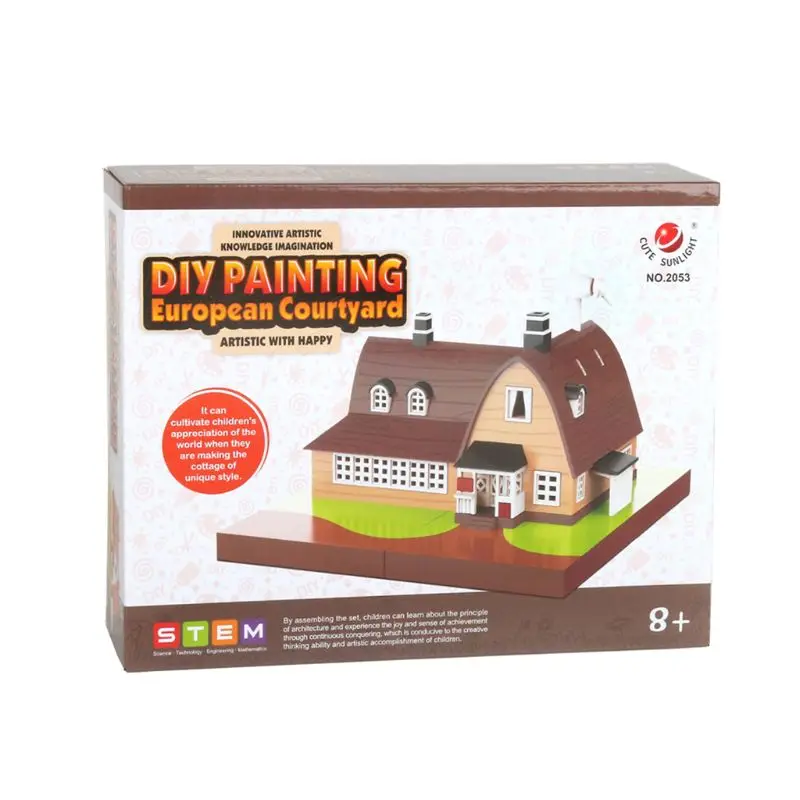 85DE European Doll House Miniature DIY Assembled Kit Self-adhesive Hut Mounted Kids Baby Educational Toys
85DE European Doll House Miniature DIY Assembled Kit Self-adhesive Hut Mounted Kids Baby Educational Toys