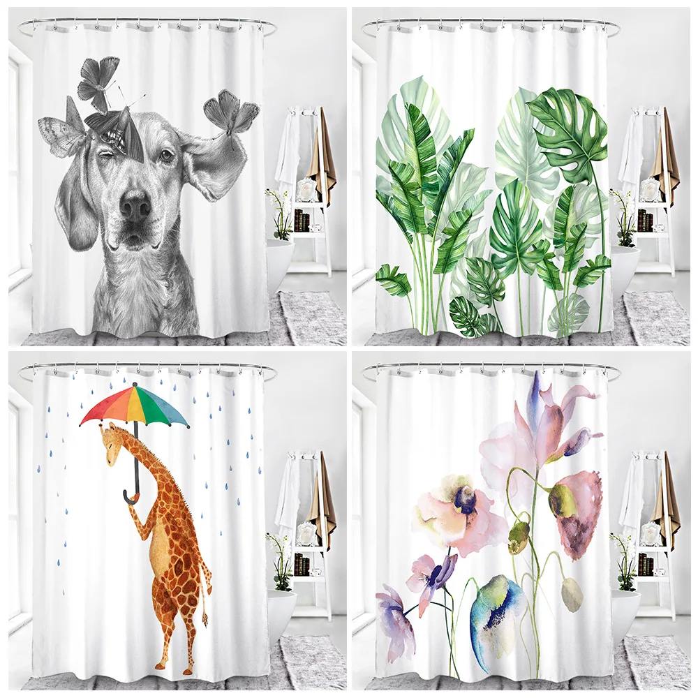 Tropical Green Plant Shower Curtains Leaf Palm Animal Bathroom Curtain Frabic Waterproof Polyester Bathroom Curtain with Hooks
Tropical Green Plant Shower Curtains Leaf Palm Animal Bathroom Curtain Frabic Waterproof Polyester Bathroom Curtain with Hooks