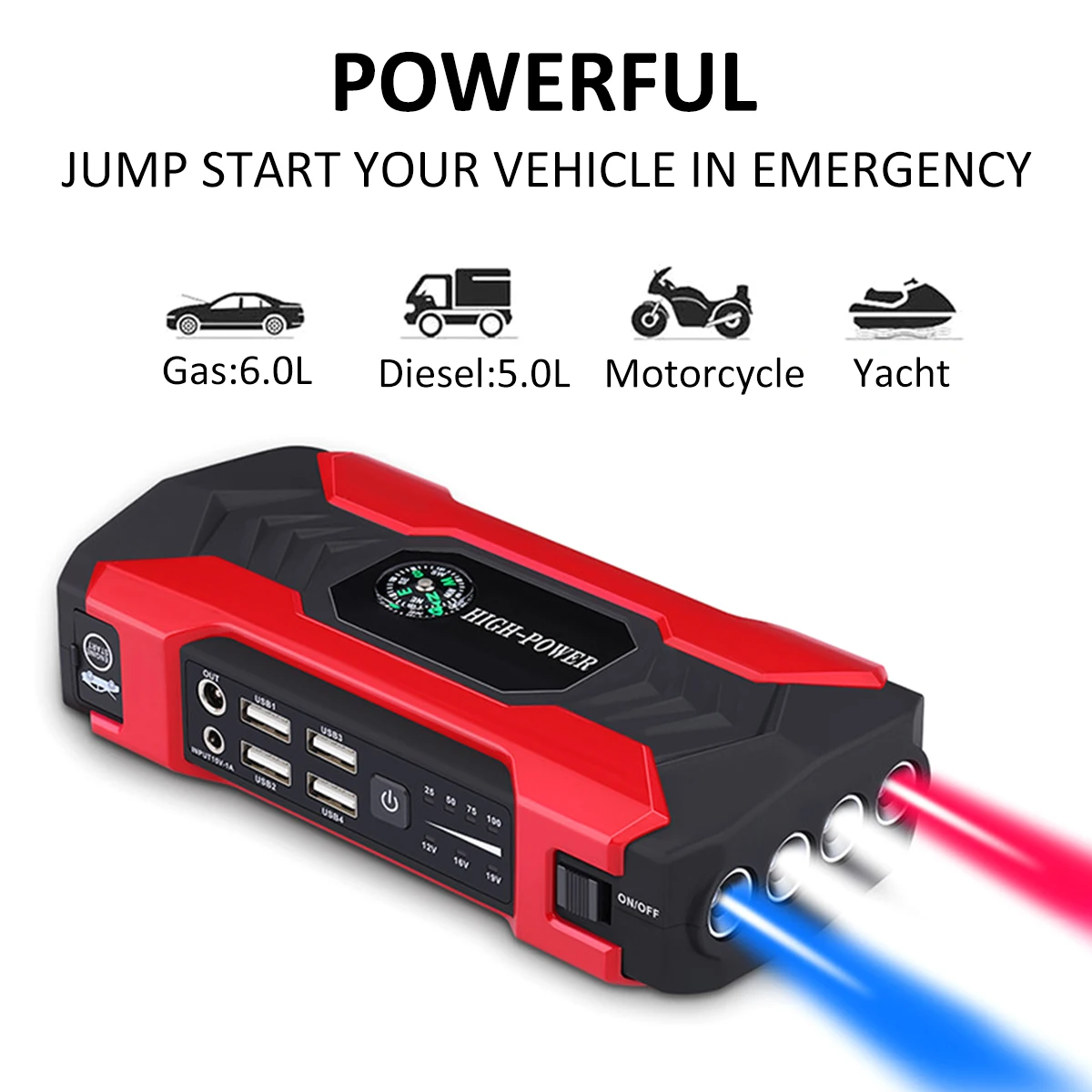 Battery Jump Starter 28000mAh Power Bank Safety Hammer Portable Charger Starting Device For 6L/4L Emergency Car Jump Starter
Battery Jump Starter 28000mAh Power Bank Safety Hammer Portable Charger Starting Device For 6L/4L Emergency Car Jump Starter