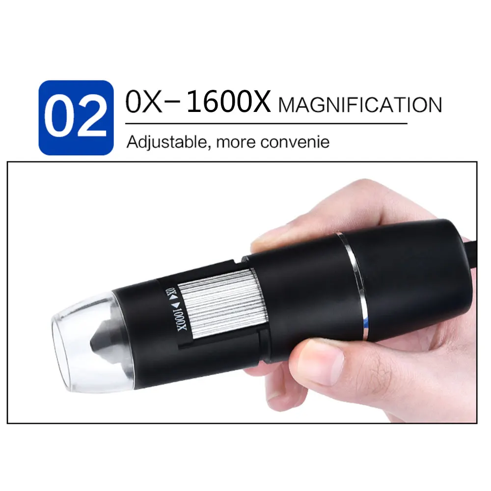 1600X зум 3 в 1 тип-c USB микроскоп цифровая Лупа эндоскоп видеокамера с 8 светодиодами