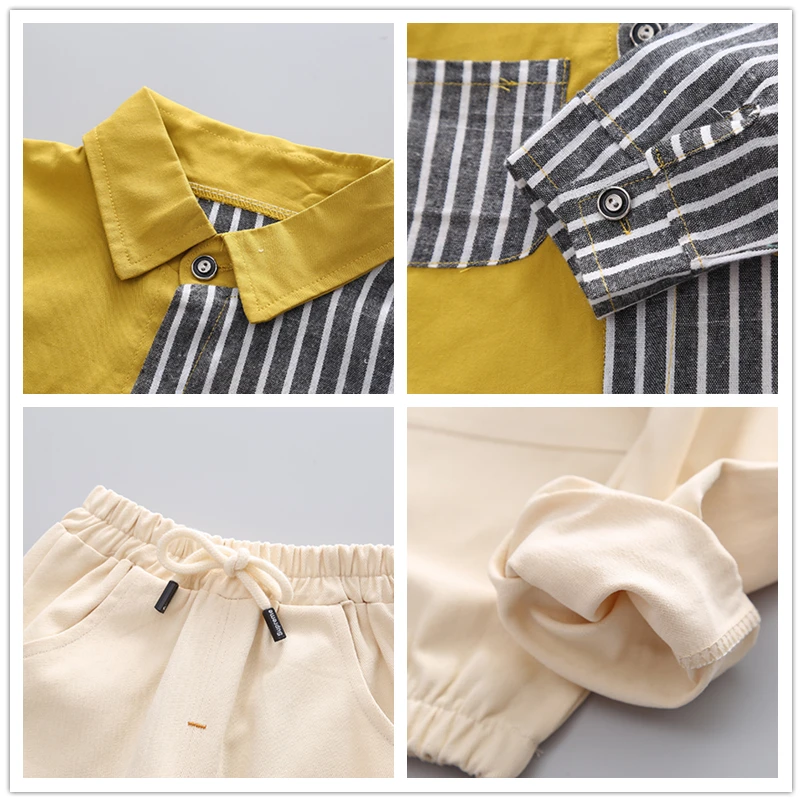 Baby Boys Clothing Sets Autumn Children Stripe Long Sleeve Patchwork Shirt Pants Infant Casual Clothes Outfit Kids Sportswear
Baby Boys Clothing Sets Autumn Children Stripe Long Sleeve Patchwork Shirt Pants Infant Casual Clothes Outfit Kids Sportswear
