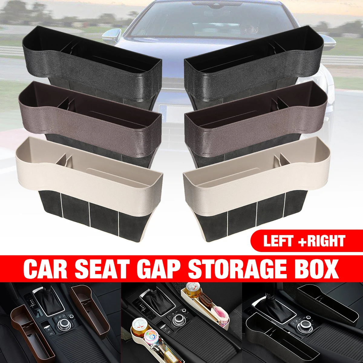 Left / Right Car Seat Crevice Gaps Storage Box ABS Plastic Auto Drink for Pockets Organizers Stowing Tidying Universal
Left / Right Car Seat Crevice Gaps Storage Box ABS Plastic Auto Drink for Pockets Organizers Stowing Tidying Universal
