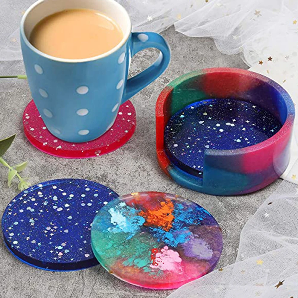 5Pcs Coaster Molds for Resin Casting Silicone Non-Toxic Round Coaster Mold Set with Storage Box Mold for Cup Mat DIY Tools
5Pcs Coaster Molds for Resin Casting Silicone Non-Toxic Round Coaster Mold Set with Storage Box Mold for Cup Mat DIY Tools