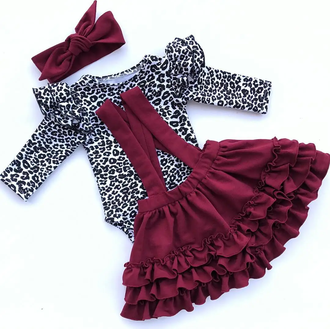 Newest Newborn Baby Girl Clothes Long Sleeve casual Leopard T-shirt+Skirt Overalls Ruffles Dresses Headband Outfits Sets 0-24M
Newest Newborn Baby Girl Clothes Long Sleeve casual Leopard T-shirt+Skirt Overalls Ruffles Dresses Headband Outfits Sets 0-24M