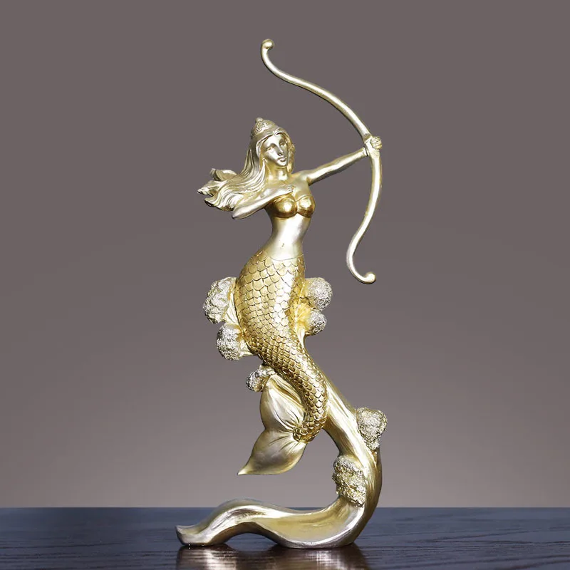Golden Mermaid Resin Ornaments Angel Goddess Bow Portrait Statue Desk Decor Statuette Nordic Home Decoration Accessories Modern
Golden Mermaid Resin Ornaments Angel Goddess Bow Portrait Statue Desk Decor Statuette Nordic Home Decoration Accessories Modern