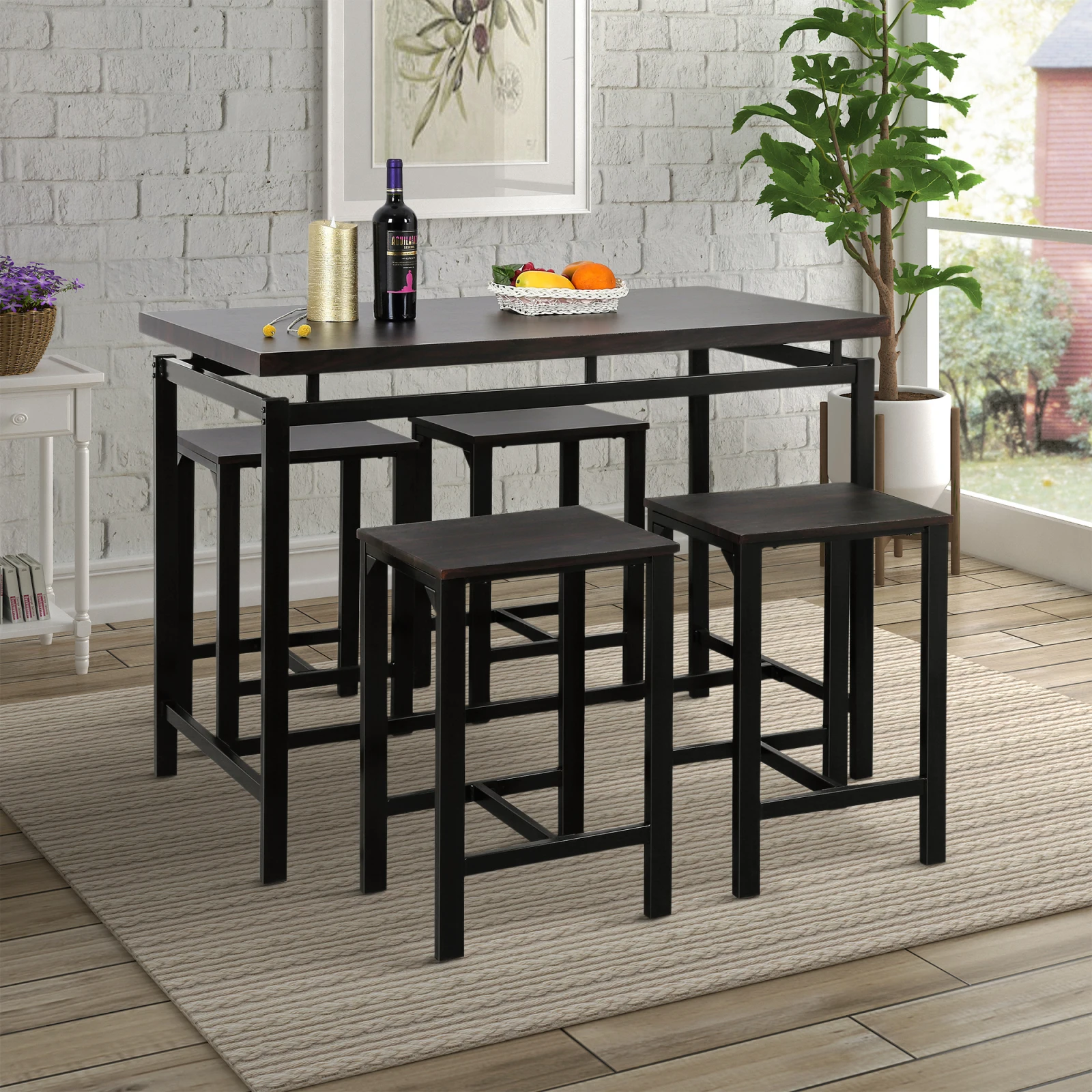 Dining Table with 4 Chairs, 5 Piece Dining Room Set, Dining Desk with Counter And Pub Height
Dining Table with 4 Chairs, 5 Piece Dining Room Set, Dining Desk with Counter And Pub Height